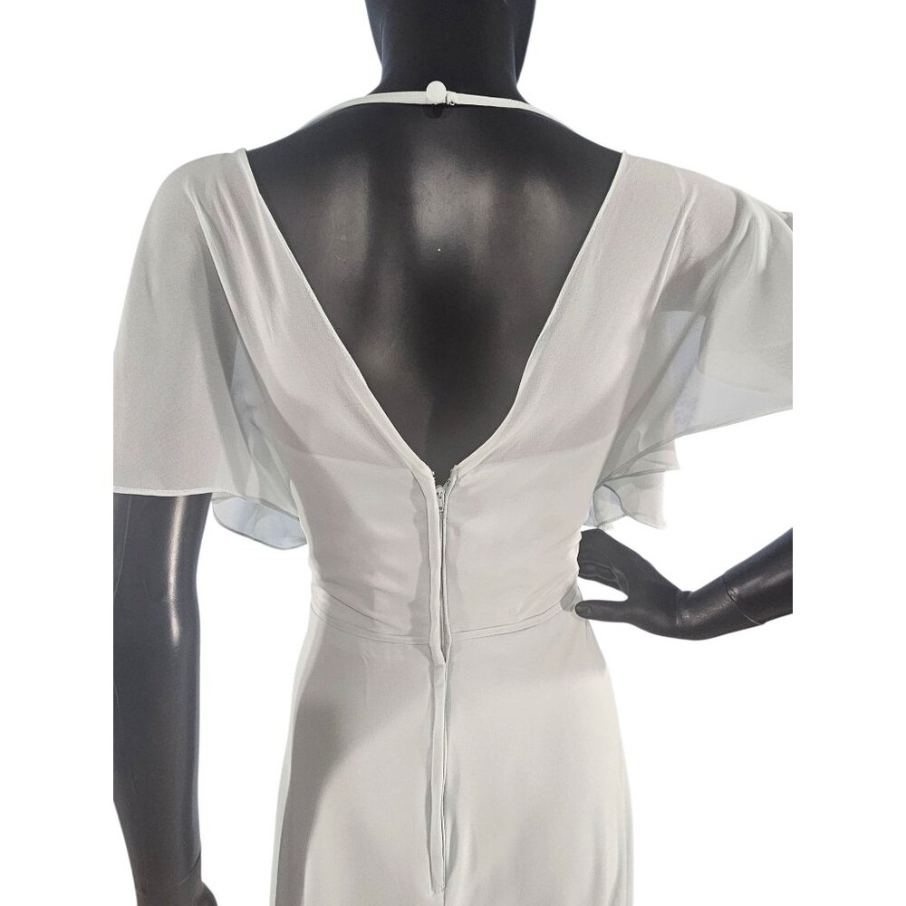 NWOT Seaglass Chiffon Flutter Sleeve A-Line Maxi Formal Dress - Mori Lee - Picture 10 of 11